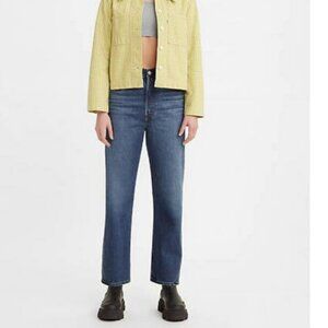 Levi's Ribcage Straight Ankle Dark Wash Denim Jeans Size 16W, like new